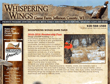 Tablet Screenshot of huntwhisperingwings.com
